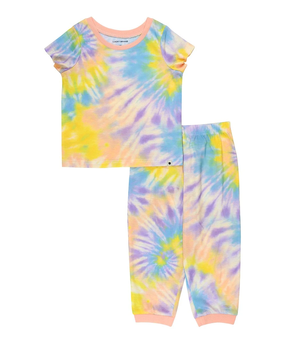 New ???? Lucky Brand Blue & Yellow Tie-Dye Swirl Pajama Set For Kids ✨ 3 New ???? Lucky Brand Blue & Yellow Tie-Dye Swirl Pajama Set For Kids ✨