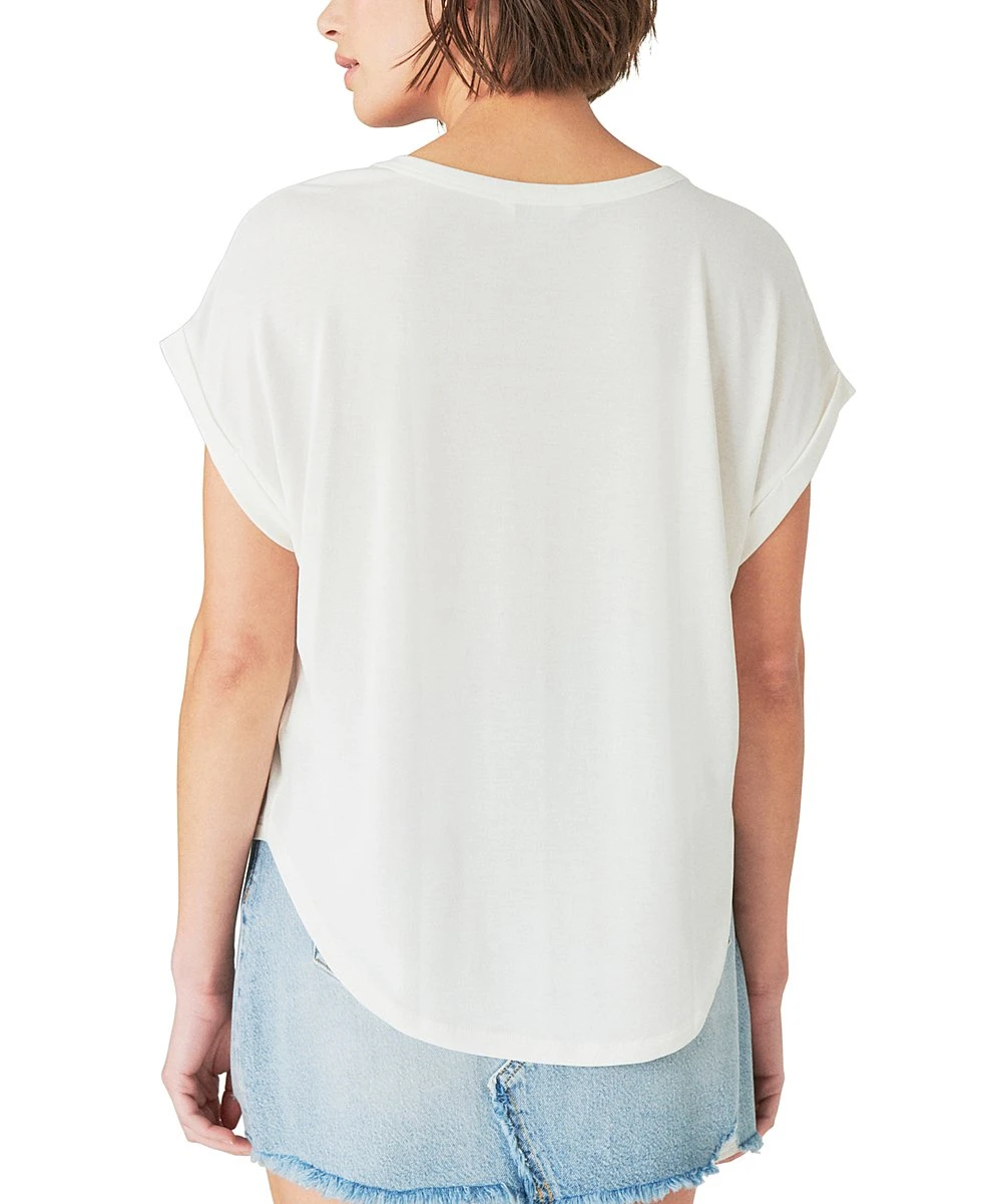 Budget ⌛ Lucky Brand Bright White Cuff-Sleeve Sandwash Dolman Tee - ???? Women ✨ 4 Budget ⌛ Lucky Brand Bright White Cuff-Sleeve Sandwash Dolman Tee - ???? Women ✨ - Image 2