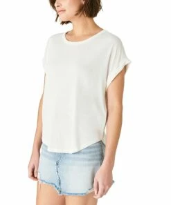 Budget ⌛ Lucky Brand Bright White Cuff-Sleeve Sandwash Dolman Tee - ???? Women ✨ 7 Budget ⌛ Lucky Brand Bright White Cuff-Sleeve Sandwash Dolman Tee - ???? Women ✨ -Lucky Brand Shop zu103602854 alt 2 tm1645713466