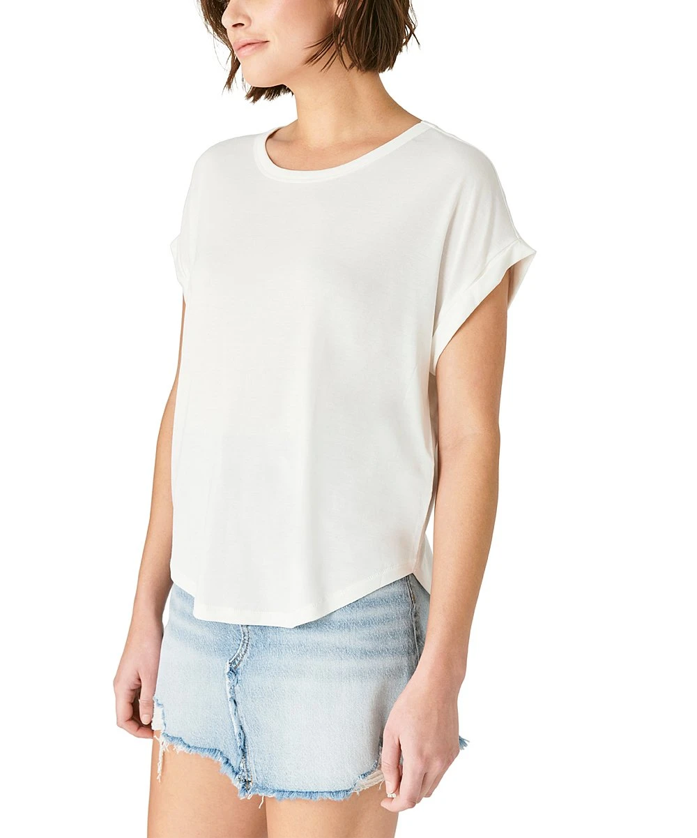 Budget ⌛ Lucky Brand Bright White Cuff-Sleeve Sandwash Dolman Tee - ???? Women ✨ 5 Budget ⌛ Lucky Brand Bright White Cuff-Sleeve Sandwash Dolman Tee - ???? Women ✨ - Image 3
