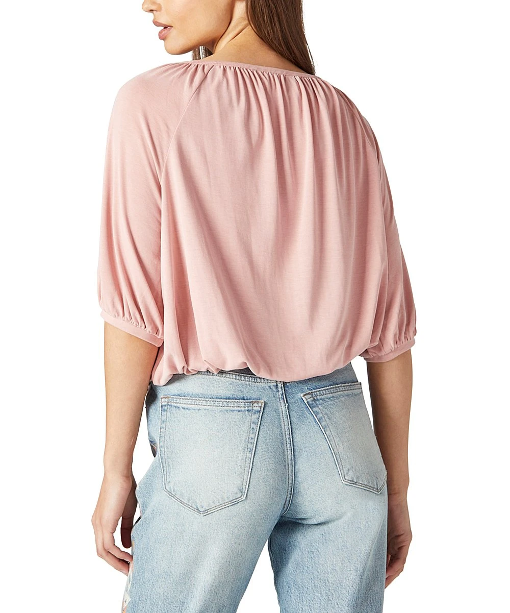 Best Pirce ⌛ Lucky Brand Rosette Pleated Sandwash Notch Neck Peasant Top - ???? Women ✨ 4 Best Pirce ⌛ Lucky Brand Rosette Pleated Sandwash Notch Neck Peasant Top - ???? Women ✨ - Image 2