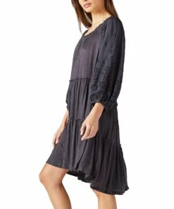 Top 10 ???? Lucky Brand Washed Black Tiered Embroidered Tunic ???? Dress - ???? Women ???? -Lucky Brand Shop zu103612078 alt 2 tm1645713466