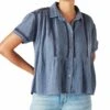 Best reviews of ???? Lucky Brand Night Shadow Blue Eyelet Lace-Accent Short-Sleeve Button-Up Top - ???? Women ???? -Lucky Brand Shop zu103612259 main tm1645713466