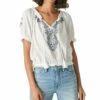 Promo ???? Lucky Brand White Floral Embroidered Short-Sleeve Peasant Top - ???? Women ???? 1 Promo ???? Lucky Brand White Floral Embroidered Short-Sleeve Peasant Top - ???? Women ???? -Lucky Brand Shop zu103651627 main tm1663612518