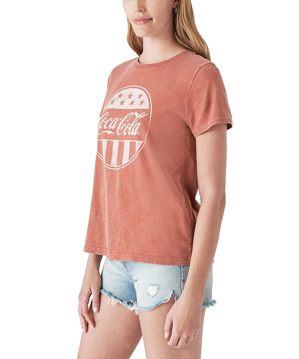 Flash Sale ???? Lucky Brand Burnt Brick Coke Circle Logo Classic Crewneck Tee - ???? Women ???? 4 Flash Sale ???? Lucky Brand Burnt Brick Coke Circle Logo Classic Crewneck Tee - ???? Women ???? - Image 2