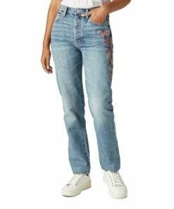 Coupon ✔️ Lucky Brand Wasson Blue Floral Drew High-Rise Mom ???? Jeans - ???? Women ????