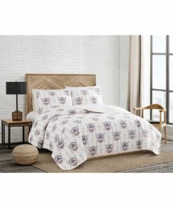 Hot Sale ???? Lucky Brand White & Pink Geometric Ikat Quilt Set For Home & Garden ???? -Lucky Brand Shop zu106832512 alt 3 tm1655941085