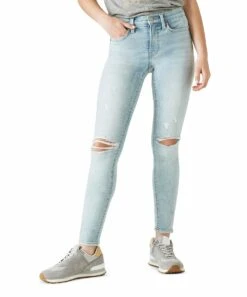 Hot Sale ???? Lucky Brand Fan Girl White Distressed Ava Mid-Rise Skinny ???? Jeans - ???? Women ????