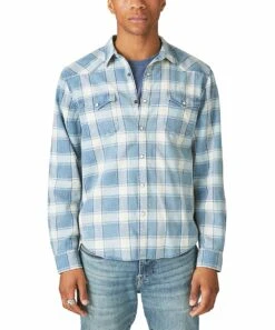 Lucky Brand Shop 2 Promo ???? Lucky Brand Indigo Plaid Western Button-Up - Men ⭐