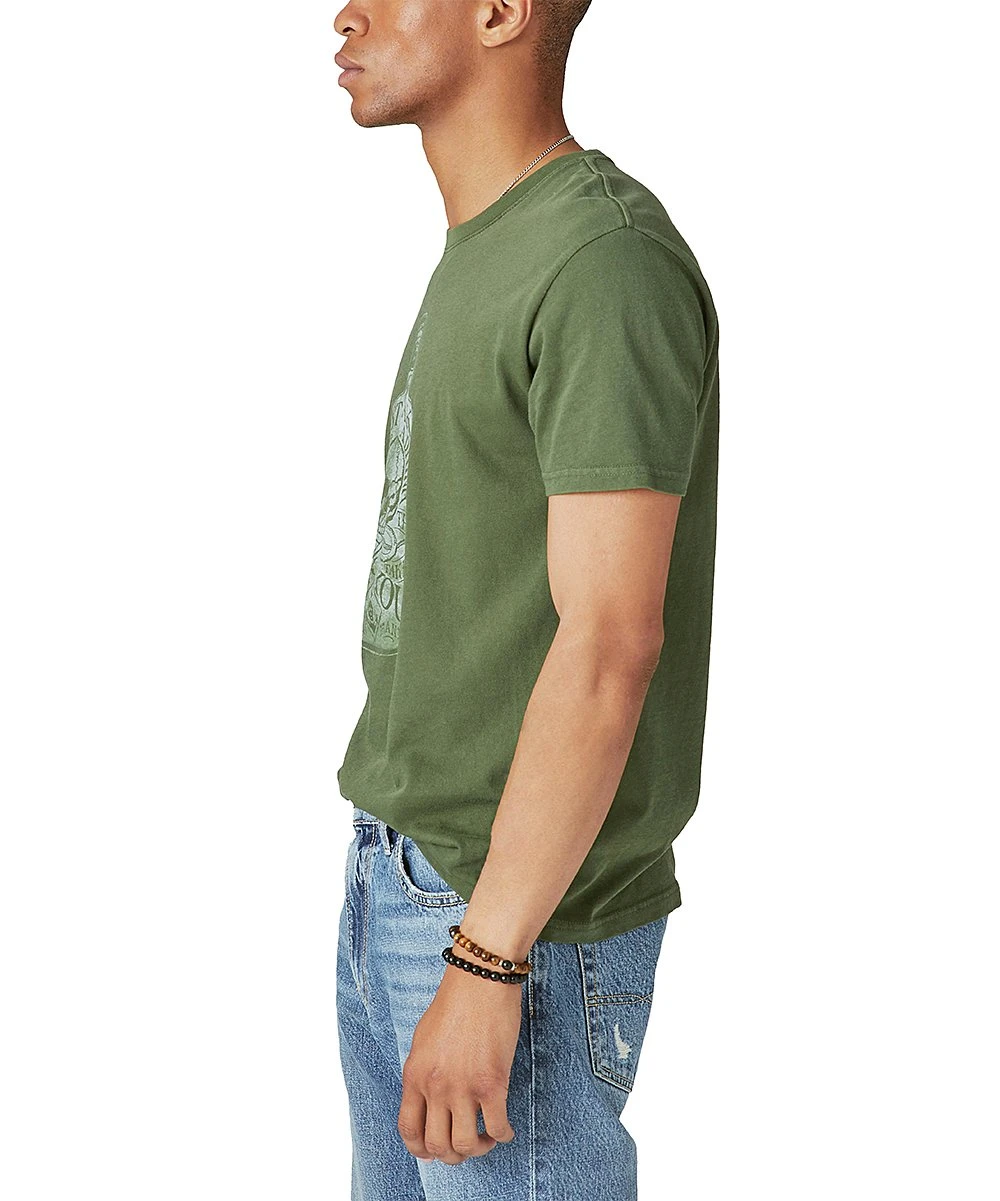 Top 10 ???? Lucky Brand Rifle Green Skull 'First You Take A Drink' Tee - Men ???? 4 Top 10 ???? Lucky Brand Rifle Green Skull 'First You Take A Drink' Tee - Men ???? - Image 2