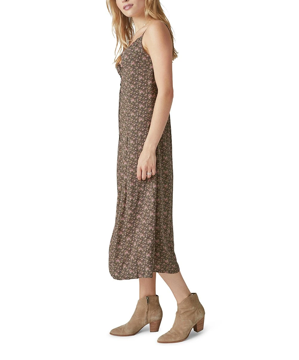 Wholesale ???? Lucky Brand Black Floral Button-Front Sleeveless Midi ???? Dress - ???? Women ???? 4 Wholesale ???? Lucky Brand Black Floral Button-Front Sleeveless Midi ???? Dress - ???? Women ???? - Image 2