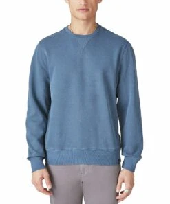 Lucky Brand Shop 27 Best deal ???? Lucky Brand Ensign Blue Terry Crewneck Sweatshirt - Men ????