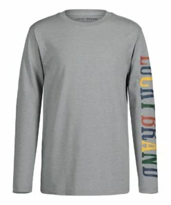 Flash Sale ???? Lucky Brand Gray Heather Multi-Core Logo Long-Sleeve Tee - Boys For Kids ????