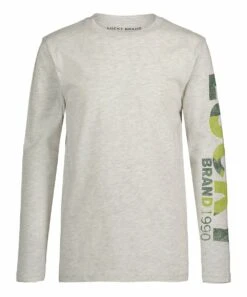 Outlet ???? Lucky Brand Heather Oatmeal & Green Camo-Fill Logo Long-Sleeve Tee - Boys For Kids ????
