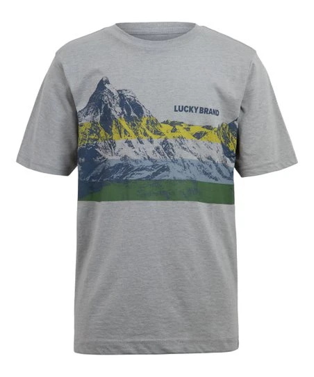 Buy ???? Lucky Brand Gray Heather Scenic Stripe Mountain Logo Tee - Boys For Kids ???? 3 Buy ???? Lucky Brand Gray Heather Scenic Stripe Mountain Logo Tee - Boys For Kids ????