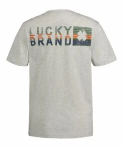 Wholesale ???? Lucky Brand Oatmeal Heather Cloverleaf Rise Logo Tee - Boys For Kids ????