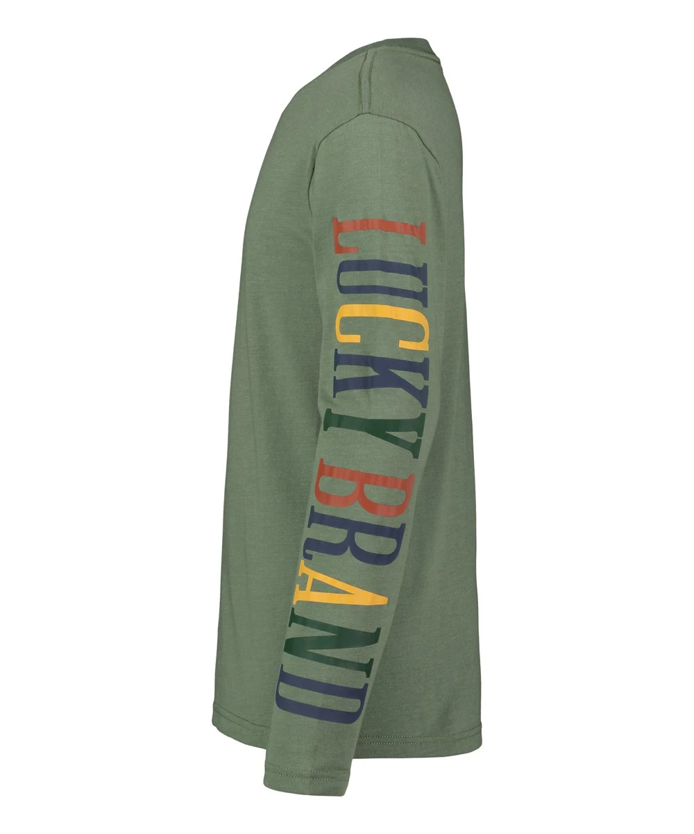 Flash Sale ✨ Lucky Brand Earth Green Heather Multi-Core Logo Long-Sleeve Tee - Boys For Kids ⌛ 4 Flash Sale ✨ Lucky Brand Earth Green Heather Multi-Core Logo Long-Sleeve Tee - Boys For Kids ⌛ - Image 2