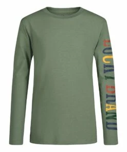 Flash Sale ✨ Lucky Brand Earth Green Heather Multi-Core Logo Long-Sleeve Tee - Boys For Kids ⌛