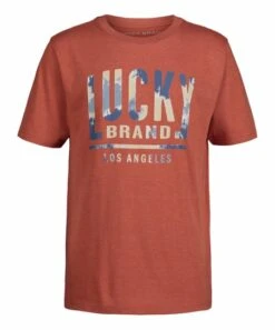 Flash Sale ???? Lucky Brand Burnt Brick Heather Earth Tie-Dye Logo Tee - Boys For Kids ????
