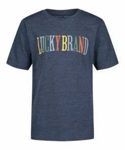 Deals ❤️ Lucky Brand French Navy Heather Multi-Core Logo Tee - Boys For Kids ????