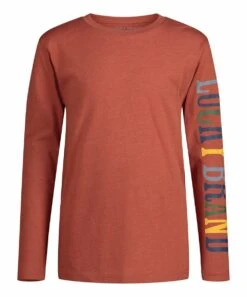 Top 10 ✨ Lucky Brand Burnt Brick Heather Multi-Core Logo Long-Sleeve Tee - Boys For Kids ????