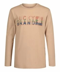 Coupon ???? Lucky Brand Nomad Heather Cloverleaf Rise Logo Long-Sleeve Tee - Boys For Kids ????