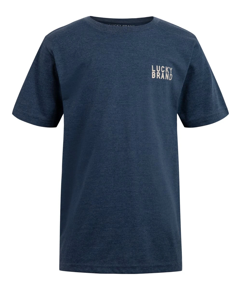 Discount ???? Lucky Brand French Navy Heather Cloverleaf Rise Logo Tee - Boys For Kids ???? 4 Discount ???? Lucky Brand French Navy Heather Cloverleaf Rise Logo Tee - Boys For Kids ???? - Image 2