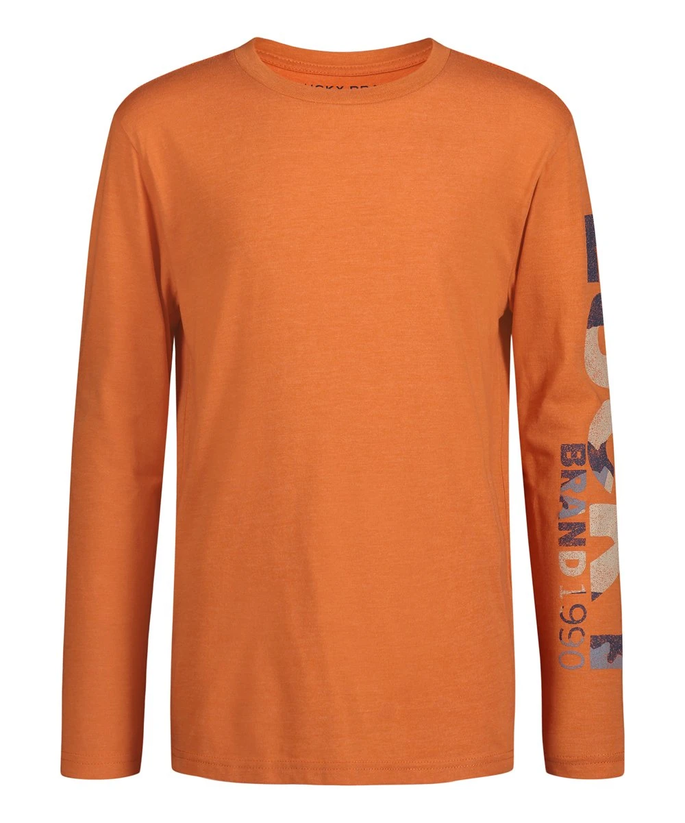 Deals ???? Lucky Brand Orange Oxide Heather Camo-Fill Logo Long-Sleeve Tee - Boys For Kids ???? 3 Deals ???? Lucky Brand Orange Oxide Heather Camo-Fill Logo Long-Sleeve Tee - Boys For Kids ????