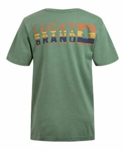 Lucky Brand Shop 25 Best deal ???? Lucky Brand Earth Green Heather Cloverleaf Rise Logo Tee - Boys For Kids ????