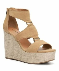 Best reviews of ???? Lucky Brand Distressed Beige Rillyon Suede Platform Espadrille - ???? Women ????