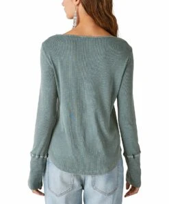 Discount ???? Lucky Brand Balsam Green Embroidered Henley - ???? Women ???? -Lucky Brand Shop zu108620741 alt 2 tm1661866112
