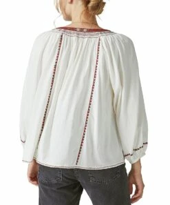 Buy ???? Lucky Brand White & Burgundy Embroidered Peasant Top - ???? Women ???? 7 Buy ???? Lucky Brand White & Burgundy Embroidered Peasant Top - ???? Women ???? -Lucky Brand Shop zu108620743 alt 2 tm1661866112