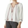 Buy ???? Lucky Brand White & Burgundy Embroidered Peasant Top - ???? Women ???? -Lucky Brand Shop zu108620743 main tm1661866112