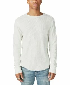 Best Sale ???? Lucky Brand Bright White Thermal Long-Sleeve Crewneck Tee - Men ????