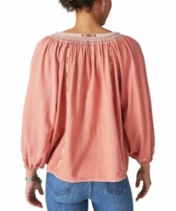 Best Sale ⌛ Lucky Brand Blush & White Embroidered Peasant Top - ???? Women ???? 7 Best Sale ⌛ Lucky Brand Blush & White Embroidered Peasant Top - ???? Women ???? -Lucky Brand Shop zu108620745 alt 2 tm1661866112