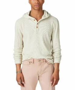 Cheap ❤️ Lucky Brand Oatmeal Thermal Hoodie - Men ????