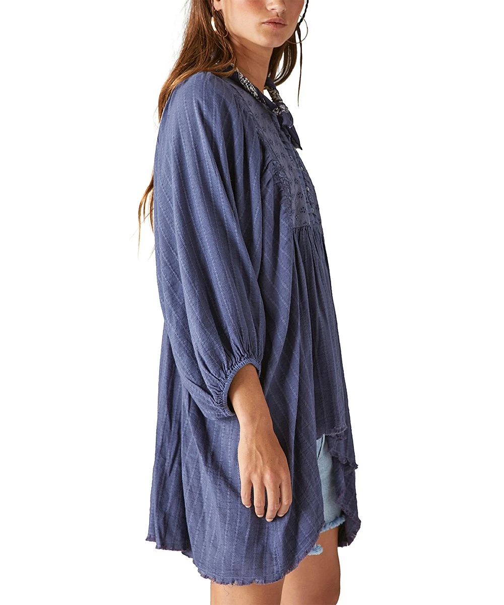 Flash Sale ???? Lucky Brand Night Shadow Blue Eyelet Hi-Low Tunic - ???? Women ???? 4 Flash Sale ???? Lucky Brand Night Shadow Blue Eyelet Hi-Low Tunic - ???? Women ???? - Image 2