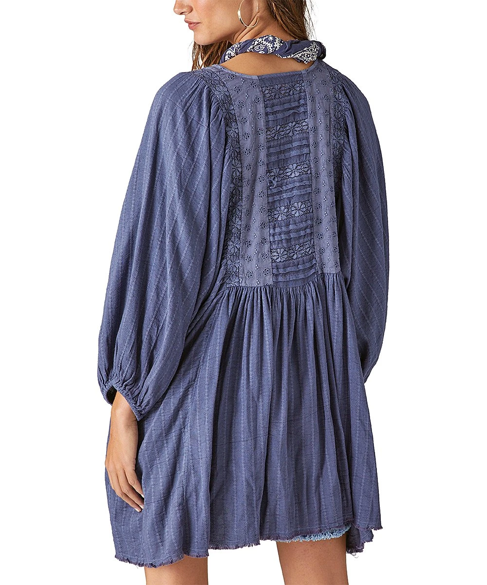 Flash Sale ???? Lucky Brand Night Shadow Blue Eyelet Hi-Low Tunic - ???? Women ???? 5 Flash Sale ???? Lucky Brand Night Shadow Blue Eyelet Hi-Low Tunic - ???? Women ???? - Image 3