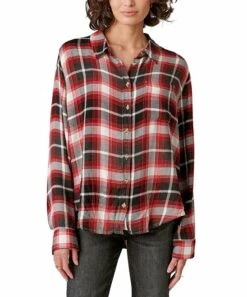 Deals ???? Lucky Brand Red & White Plaid Button-Up - ???? Women ????