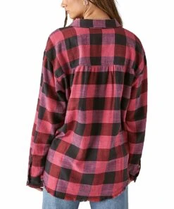 Best deal ???? Lucky Brand Pink & Black Plaid Button-Up - ???? Women ???? -Lucky Brand Shop zu108624500 alt 2 tm1661866112