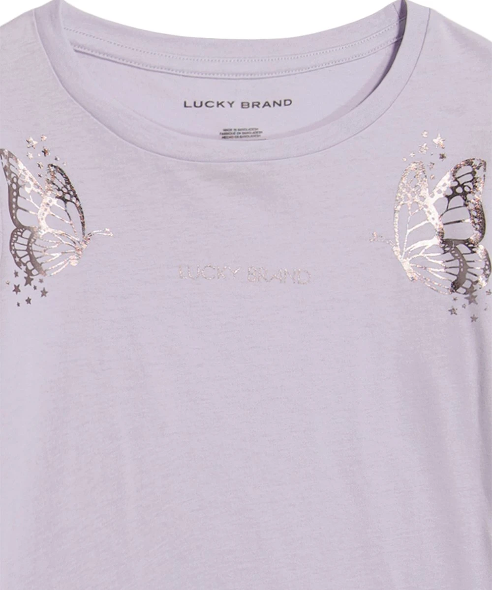 Best Pirce ❤️ Lucky Brand Evening Haze Butterfly Shimmer Bishop-Sleeve Crewneck Top - ???? Girls For Kids ???? 4 Best Pirce ❤️ Lucky Brand Evening Haze Butterfly Shimmer Bishop-Sleeve Crewneck Top - ???? Girls For Kids ???? - Image 2