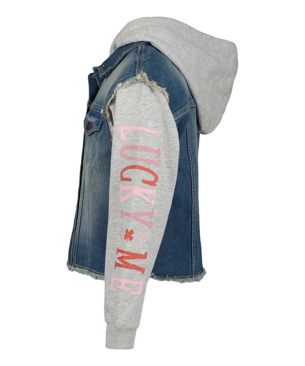 Deals ???? Lucky Brand Gray & Blue Layered Denim-Vest Hoodie - ???? Girls For Kids ???? 5 Deals ???? Lucky Brand Gray & Blue Layered Denim-Vest Hoodie - ???? Girls For Kids ???? - Image 3