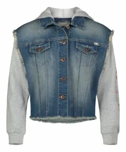 Deals ???? Lucky Brand Gray & Blue Layered Denim-Vest Hoodie - ???? Girls For Kids ????