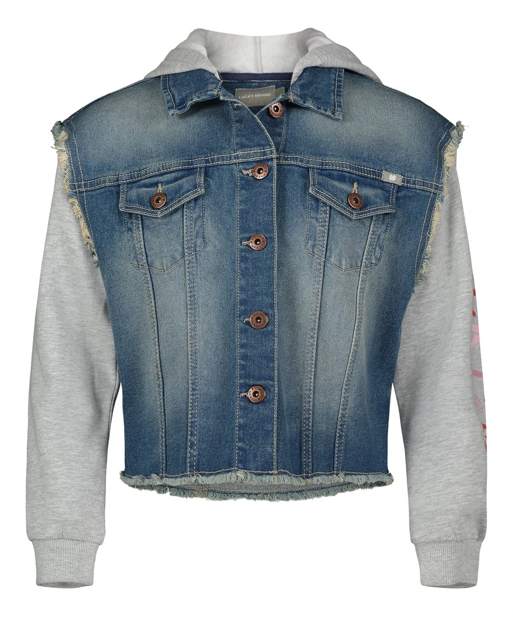 Deals ???? Lucky Brand Gray & Blue Layered Denim-Vest Hoodie - ???? Girls For Kids ???? 3 Deals ???? Lucky Brand Gray & Blue Layered Denim-Vest Hoodie - ???? Girls For Kids ????