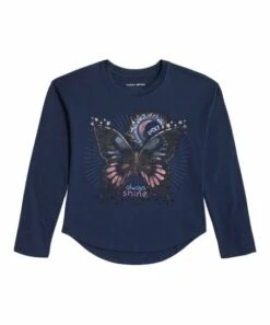 Deals ???? Lucky Brand ???? Dress Blues 'Shine Bright' Butterfly Long-Sleeve Top - ???? Girls For Kids ????