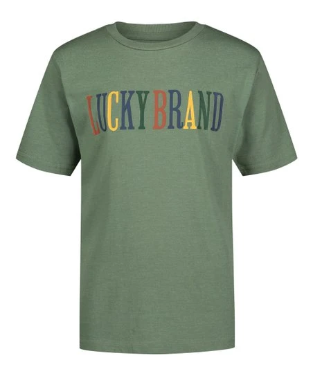 Best Sale ???? Lucky Brand Heather Earth Green 'Lucky Brand' Tee - Boys For Kids ???? 3 Best Sale ???? Lucky Brand Heather Earth Green 'Lucky Brand' Tee - Boys For Kids ????