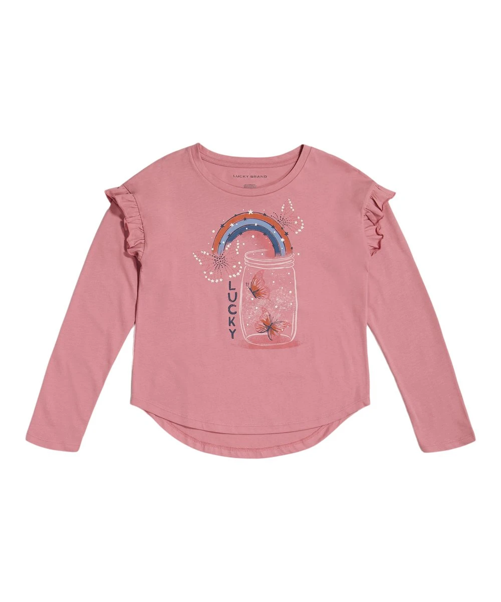 Budget ???? Lucky Brand Foxglove 'Lucky' Fly Free Ruffle-Accent Long-Sleeve Top - ???? Girls For Kids ???? 3 Budget ???? Lucky Brand Foxglove 'Lucky' Fly Free Ruffle-Accent Long-Sleeve Top - ???? Girls For Kids ????
