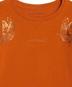 Hot Sale ???? Lucky Brand Rust Butterfly Shimmer Bishop-Sleeve Crewneck Top - ???? Girls For Kids ???? 5 Hot Sale ???? Lucky Brand Rust Butterfly Shimmer Bishop-Sleeve Crewneck Top - ???? Girls For Kids ???? -Lucky Brand Shop zu108914040 alt 1 tm1663788358