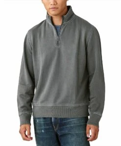 Deals ???? Lucky Brand Gray Fleece Quarter-Zip Pullover - Men ????