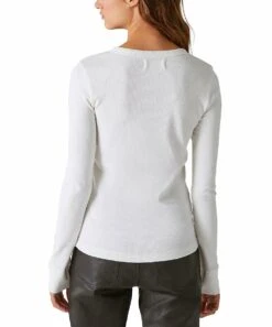 Best reviews of ???? Lucky Brand White Embroidered Long-Sleeve Henley - ???? Women ???? -Lucky Brand Shop zu109522746 alt 2 tm1665775412